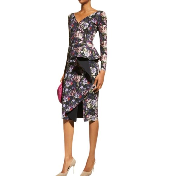 😮NWT - CHIARA BONI Dalmira Dress in Renaissance - 2 - Midi/Long Sleeve/Bodycon - Picture 1 of 9